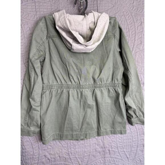 Justice Jacket Girls Size 10 Army Green Utility Parka Lightweight Coat - Picture 2 of 7
